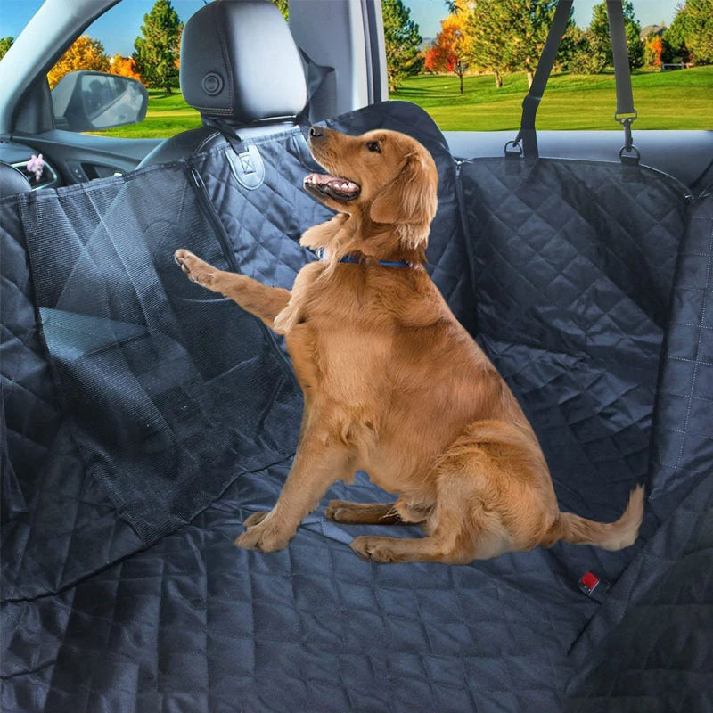 143×153CM Double Zipper Car Pet Seat Pad Waterproof Dirt Resistant Suitable Multiple Models Solid Color Cars Rear Seats Cushion Qme