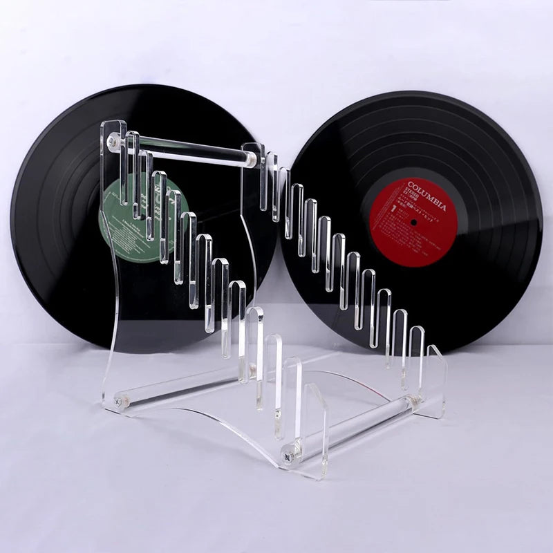 Acrylic Display Rack Stand Storage 12 Albums Clear Vinyl Record Qme