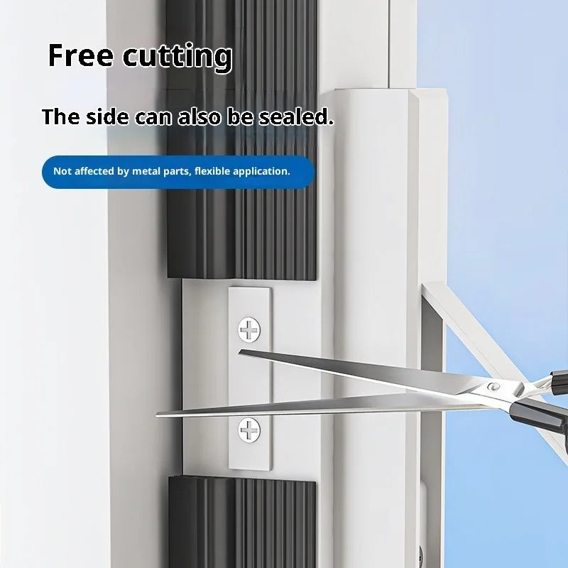 2/4M TPE Sliding Window Seal Strip Self Adhesive Triple Anti-Cold Sound Insulation Windproof Door Under Adjustable Weatherstrip Qme