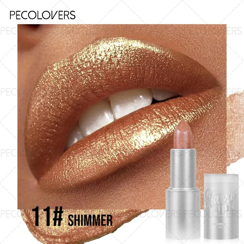 Glitter Lipstick Shiny Charming Lips Waterproof Sweatproof Suitable Qme 11