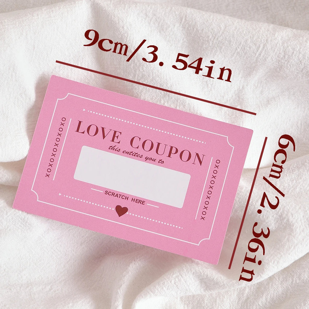 10Pcs/20Pcs Scratch-Off Love Coupons Couple Scratch Off Cards Valentine's Day Wedding Anniversary Creative Gifts Qme