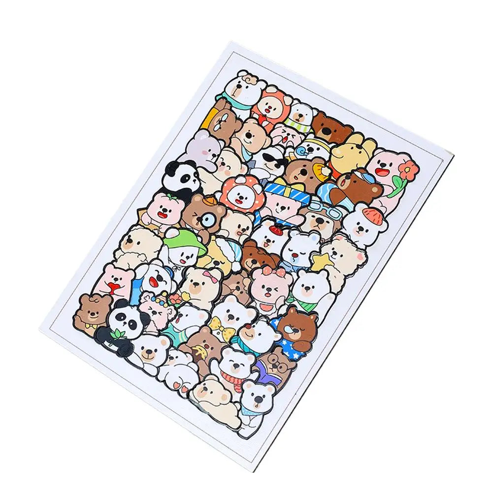 50pcs Wooden Cat Puzzles Animal Wooden Puzzle Stacking Toys Educational Puzzle For Kid Boys Girls Gifts Decoration Painting Qme Bear 1