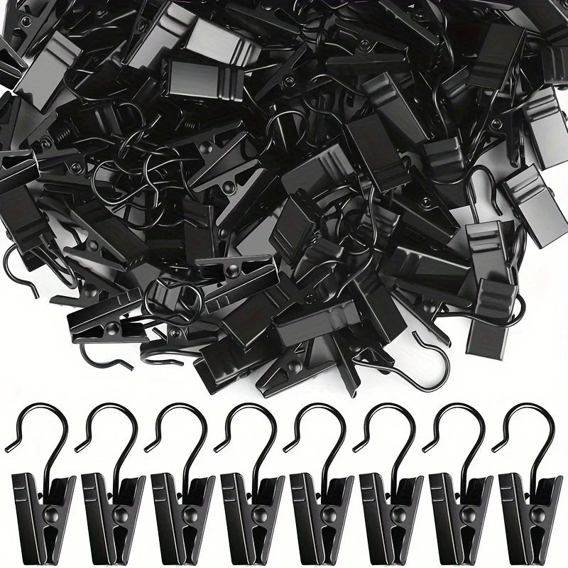 50pcs Curtain Black Stainless Steel Clips Set Qme Bronze