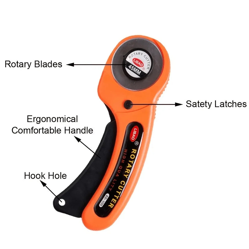 Rotating fabric cutter,cardboard sewing,quilting,roller fabric cutting, tailor scissors tool, dress and clothing making DIY tool Qme