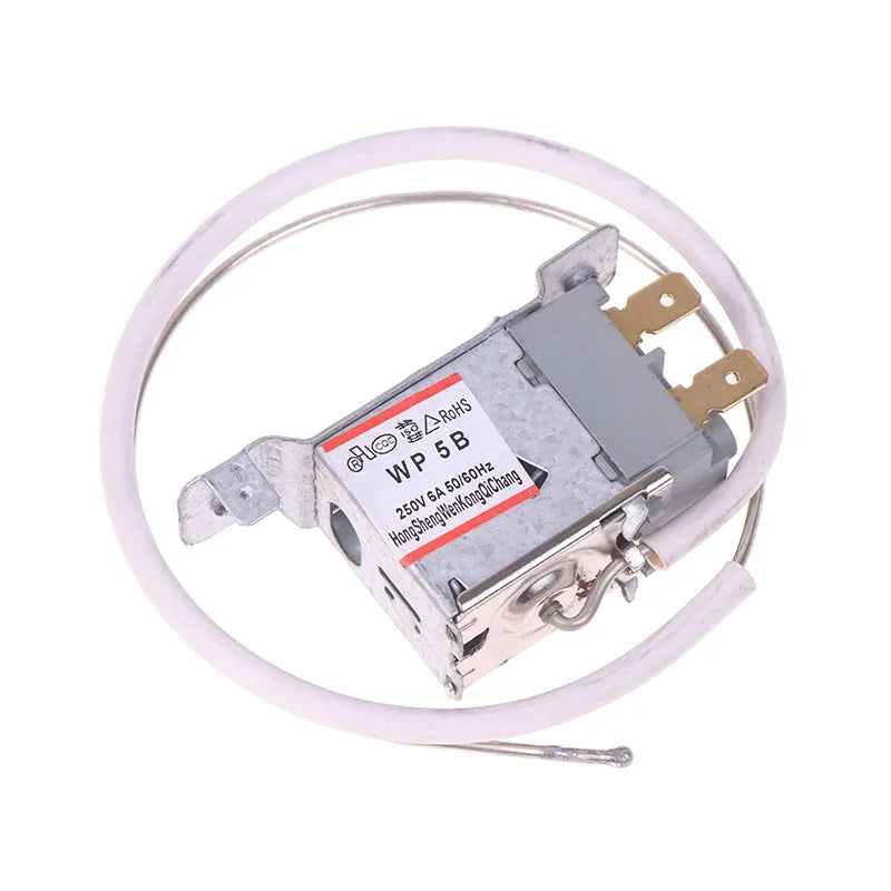 WP5B 2Pin Refrigerator Refrigeration Thermostat AC 250V 6A 50/60Hz Refrigerator Accessories 50cm Metal Cord Qme
