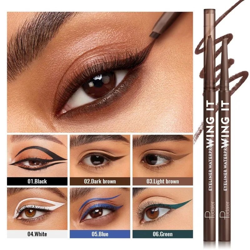 6 Matte Gel Eyeliner Pencils Waterproof Long Lasting Makeup Beginner Friendly Smooth Gel White Green Blue Brown Black Eyeliner Qme