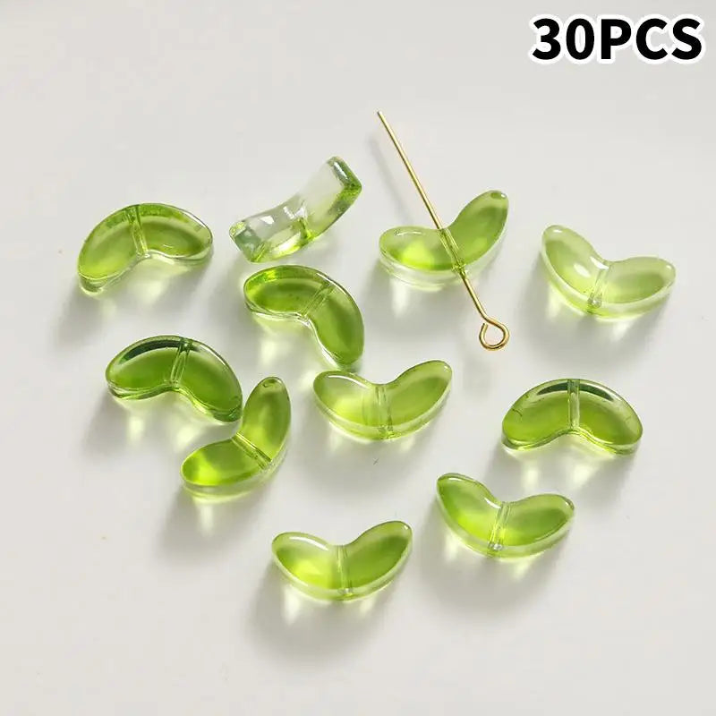 DIY Lampwork Beads 30Pcs Multicolor Glass Flower Beads for Jewelry Making Handmade Accessories Supplies Qme A1