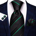 Hi-tie Mens Tie Black Green Purple Geometric Striped Paisley Floral Qme HT-LDSN3959