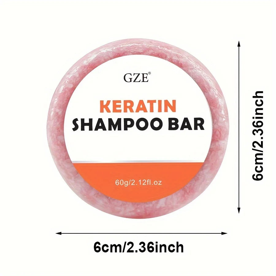 GZE Straightening + Keratin Shampoo Bar Soap, for Lustrous, Shiny Hair, Paraben-Free, Sulfate-Free Surfactants, Coconut Oil Qme
