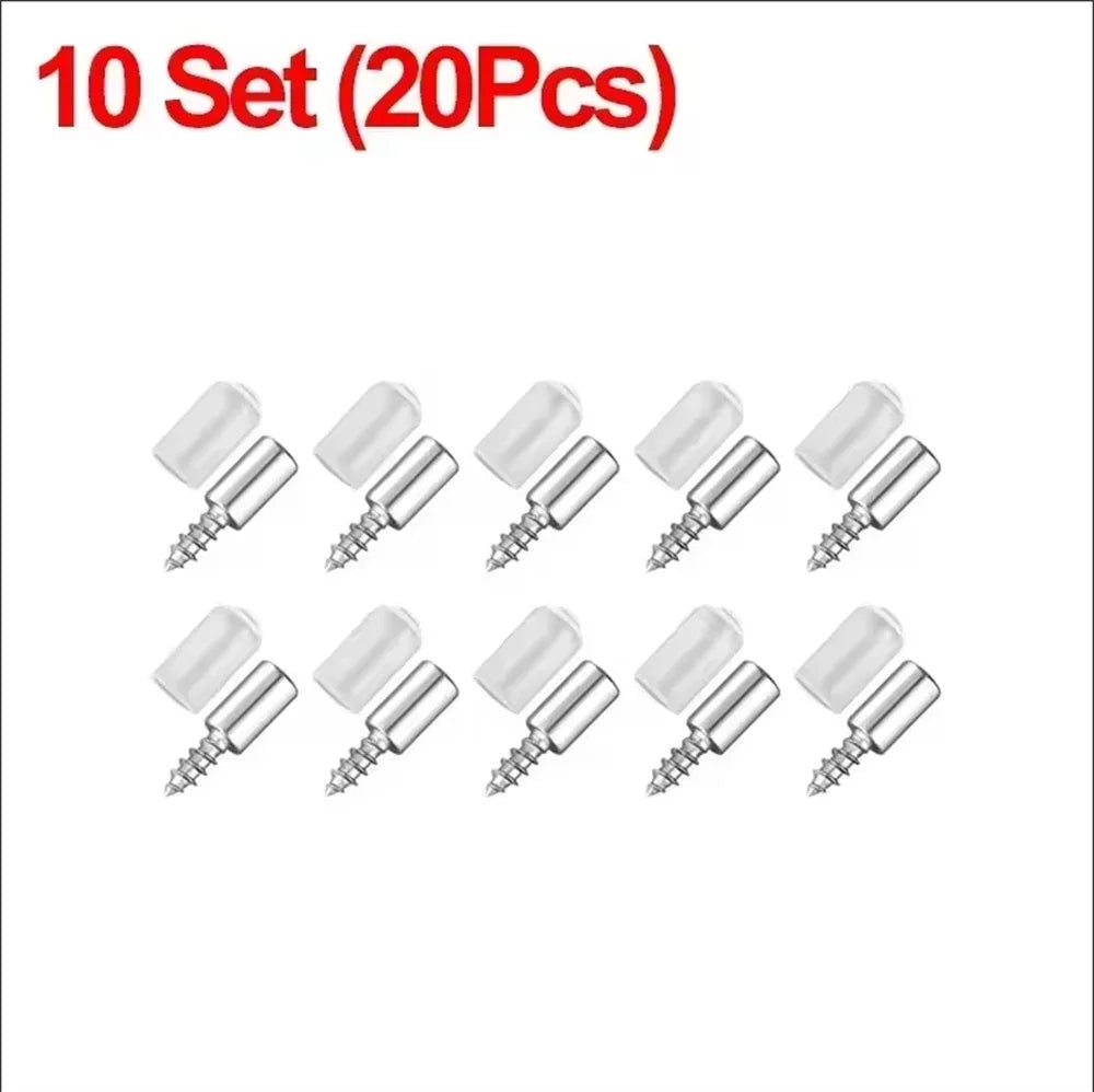 50Set Self Tapping Screw Layer Plate Holder Wardrobe Septum Brackets Fixed Screw Shelf Support Pegs with Non-Slip Sleeve Qme 10Set (20PCS)
