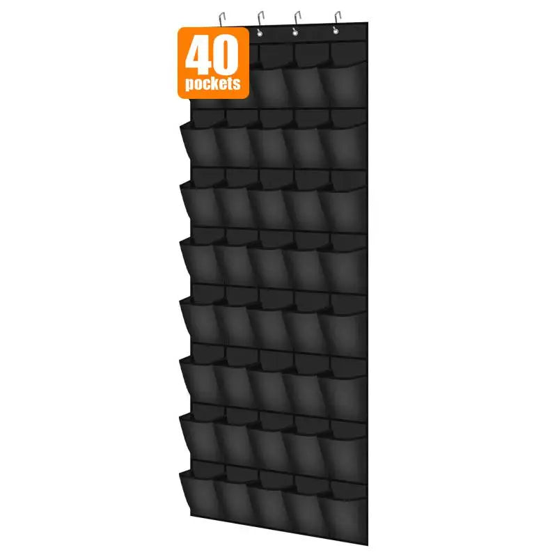 24 28 35 40 Large Mesh Pockets Hanging Shoe Organizer Closet Rack Qme 40 grids Black