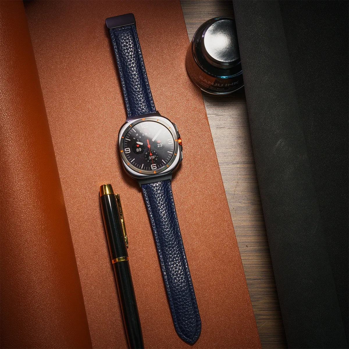 Leather Strap For Samsung Galaxy Watch Ultra 47mm Comfortable Magnetic Bracelet Wristband Galaxy Watch 7 Ultra Belt Accessories Qme MidU-B Galaxy Watch Ultra