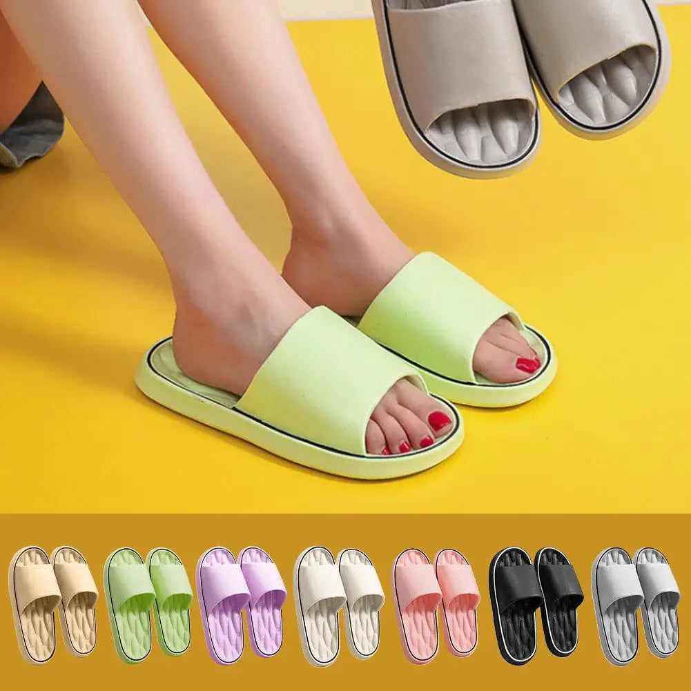 NEW Super Light Soft Slippers Simple Fashion Slides EVA Elastic Shoes Colorful Sneakers In Door Bathroom Flip Flops Qme