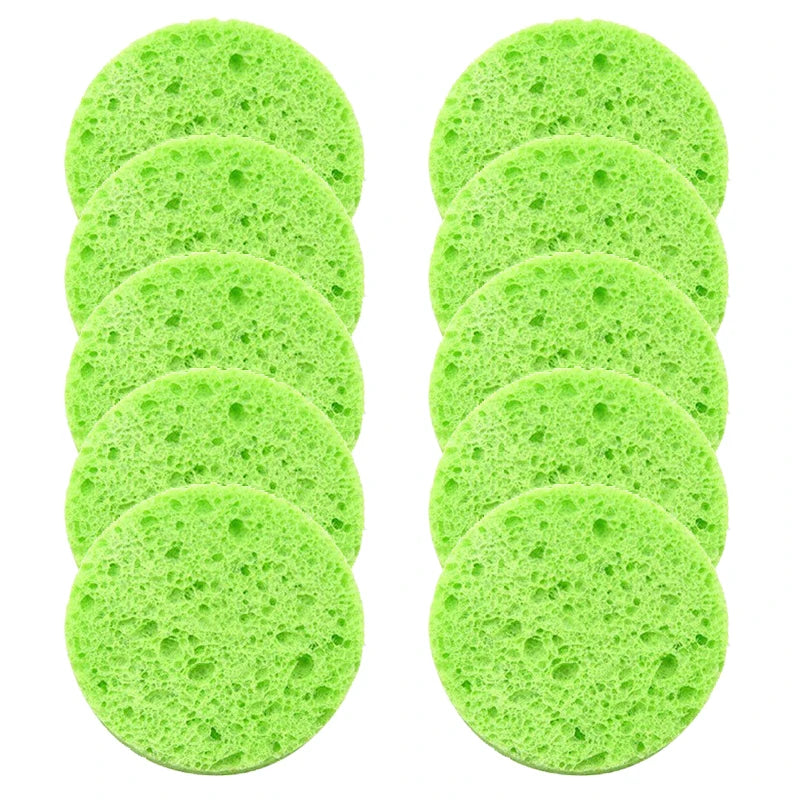 Face Round Makeup Remover Tool Natural Wood Pulp Sponge Cellulose Qme Green China Mainland