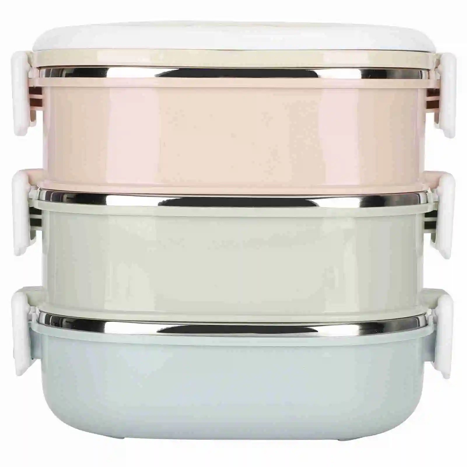 Multi Layer Lunch Box Large Capacity Portable Stainless Steel Food Lunch Container for Office Workers and Students Qme Triple-layer