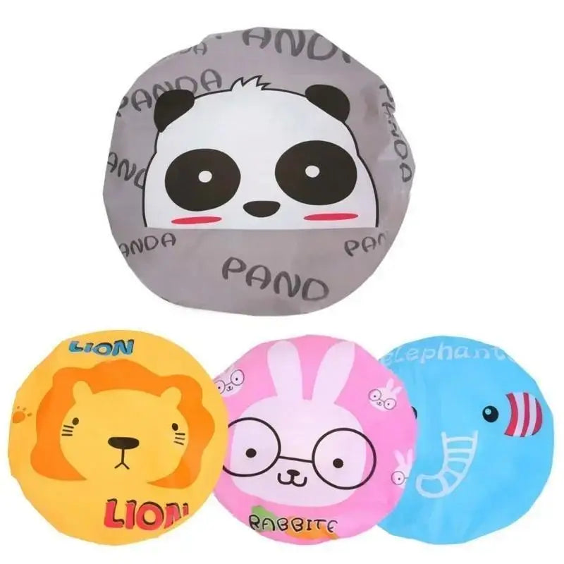 4Pcs/lot Random Style Lovely Cartoon Women Shower Caps Colorful Bath Shower Hair Cover Adults Waterproof Bathing Cap Animal Qme
