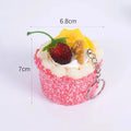 Artificial Coconut Cream Mousse Dessert PU Simulation Cake Fake Food Model Refrigerator Sticker Home Kitchen Decoration Prop Qme A5 6.8x5.8cm