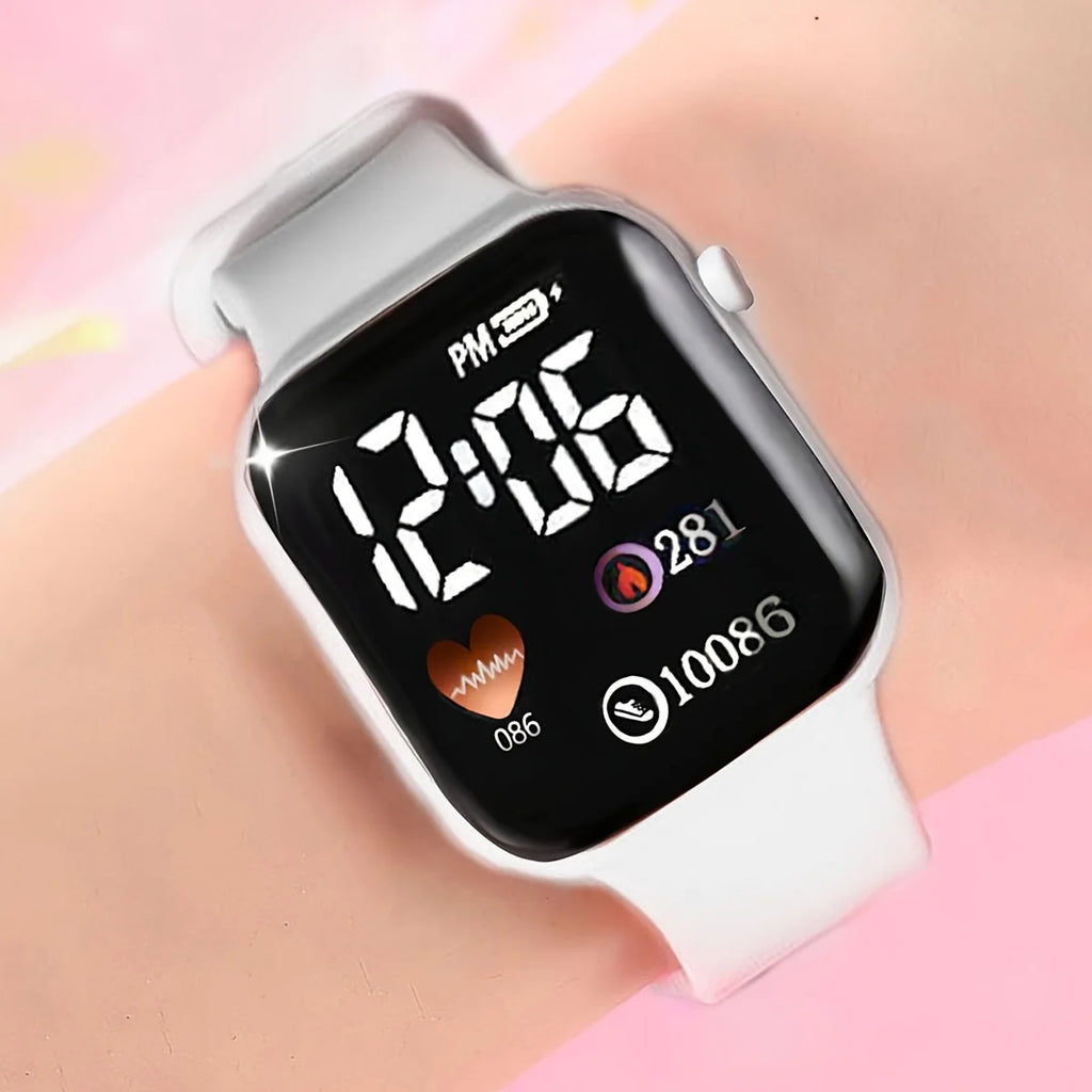 6pcs set of women's fashionable sports and leisure electronic watches, gorgeous butterfly bracelets, necklaces, earrings, rings Qme