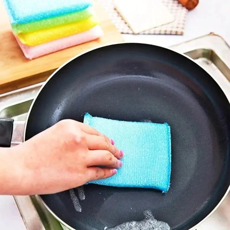 4Pcs Dishwashing Sponges Thick Durable Sponge Cleaning Wipes Kitchen Cleaning Scouring Pads Kitchenware Cleaning Sponge Blocks Qme