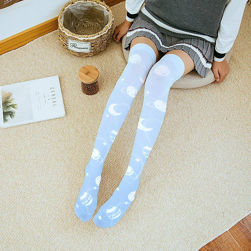 Girl Long Tube Sexy Cute Sweet Lolita Thigh Stockings Cartoon Knee Qme