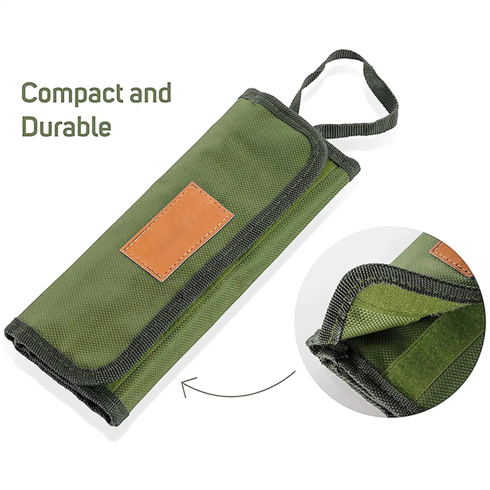 Camping Cutlery Roll Bag Kitchen Cooking Utensil Set Travel Organizer Multi-function Cutlery Pouch Holder Forks Spoons Chopstick Qme