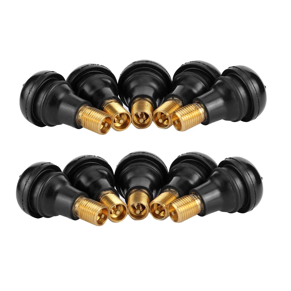 10/25Pcs TR412 Snap-in Black Rubber Tubeless Tire Tyre Valve Stems for ATV Car Motorcycle Tubeless Tire Valve Stems Qme