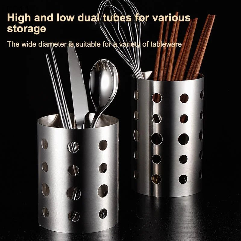 Stainless Steel Cutlery Holder Chopstick Storage Organizer Container Qme