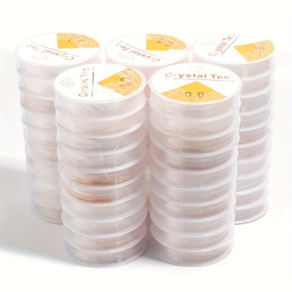 10pcs Transparent Crystal Elastic Thread Handmade Round Cord For Making Bracelet - DIY Beaded Essential Accessories Qme