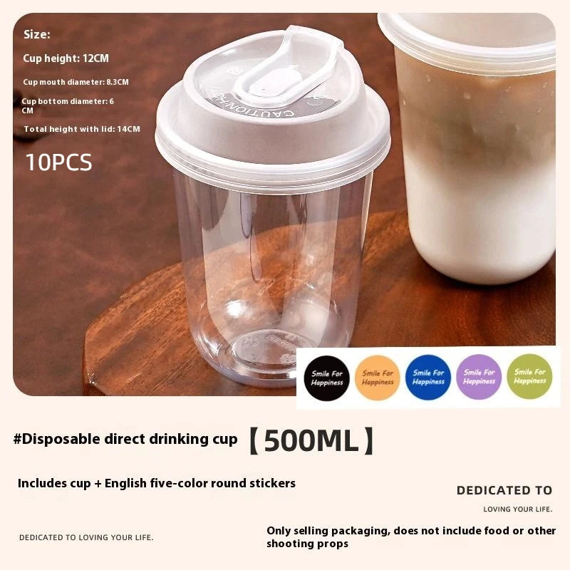 Transparent Coffee Cups Lids U-shaped Disposable Drink Milk Tea Qme A6