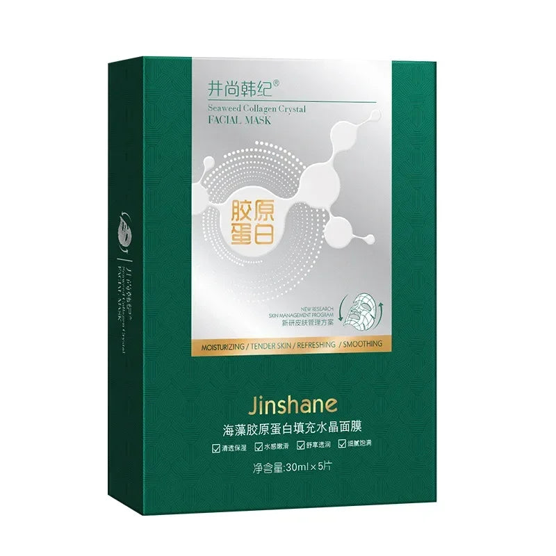 5pcs*30ml Hot Sale Seaweed Collagen Filling Crystal Mask Replenishing Fruit Jelly Skin Transparent Mask Skin Care Masque Qme 01
