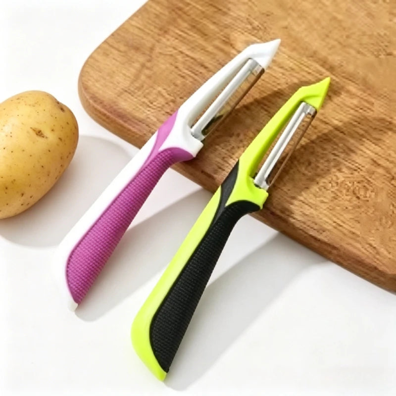 Premium Stainless Steel Multifunctional Peeler Anti Slip Handle Vegetable Fruit Potato Scraper Kitchen Gadget Accessory Qme