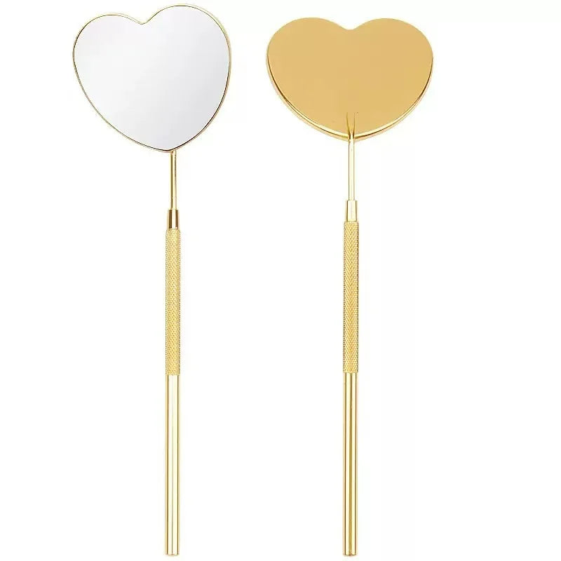 Eyelash Extensions Checking Mirror Heart Shape Stainless Steel Qme 1Pcs Gold China Mainland