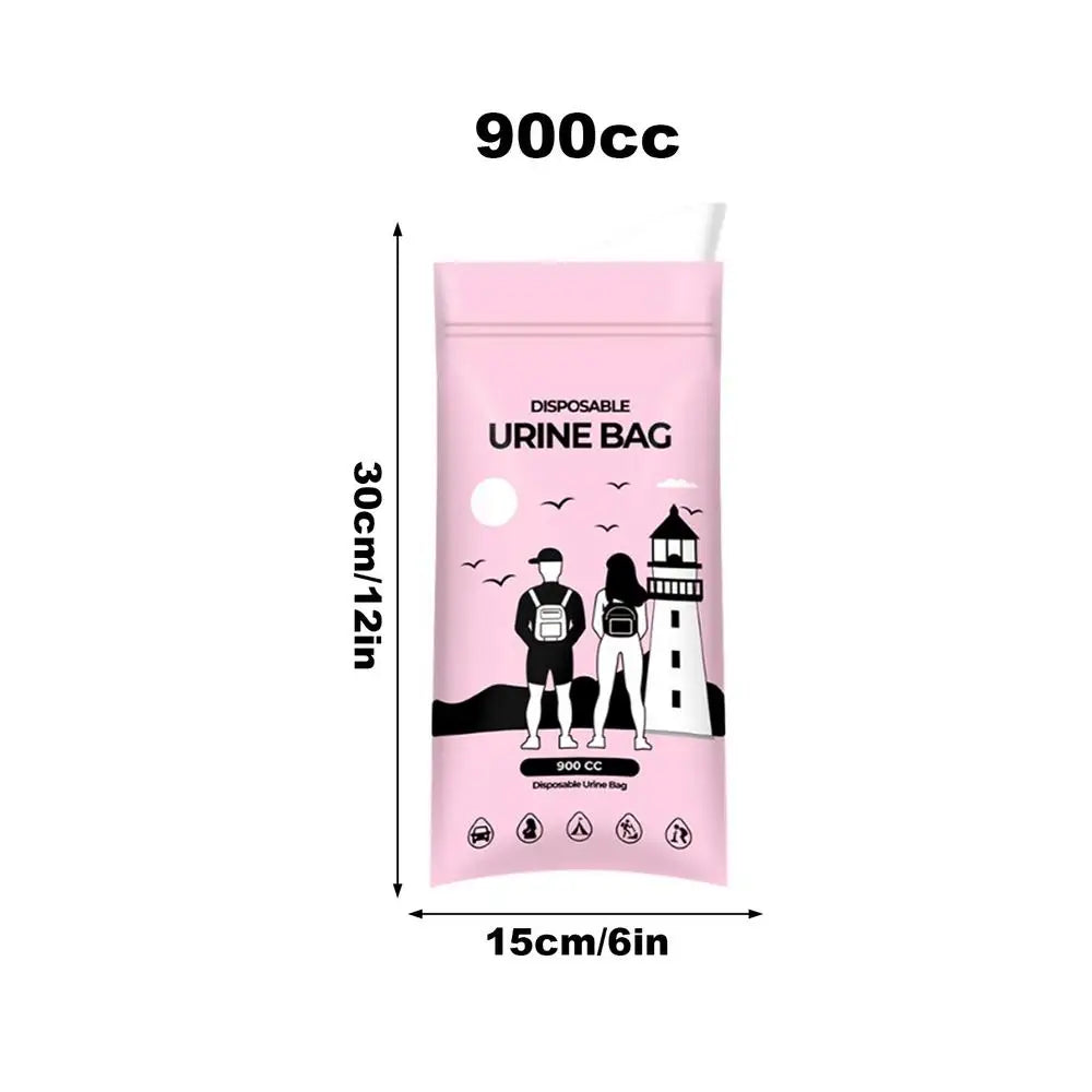 Travel Urine Bags Leak-Proof 900cc Pee Funnel Urinary Bag for Men Women Elderly Camping Hiking Backpacking Car Road Trip Bed Qme Red