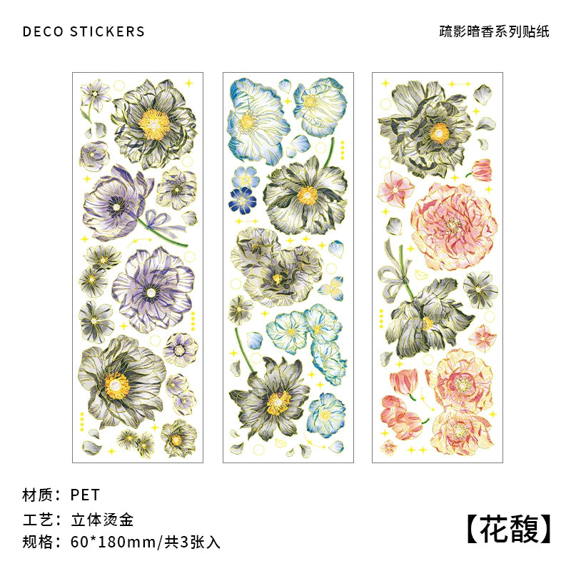 2 Sheets Chinese style Koi Flat Stickers aesthetic Journal notebook junk journal supplies Diy Scrapbooking Stationery Sticker Qme U