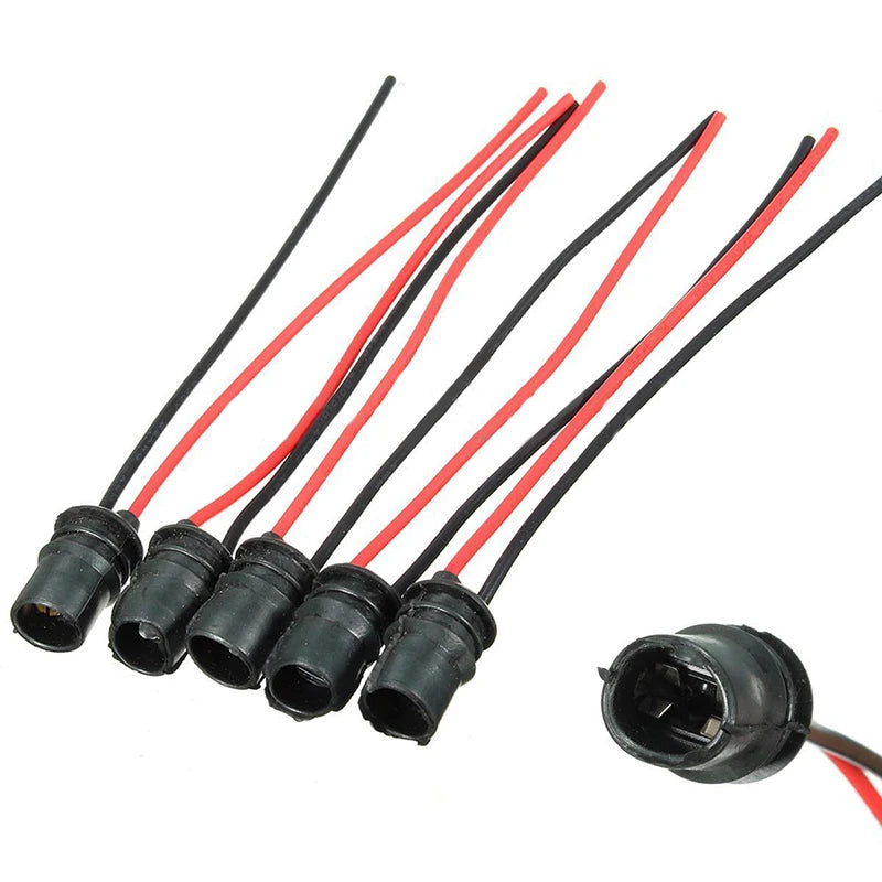 10Pcs T10 W5W Car Wedge Light Bulb Socket Connector Holder Extension LED Lamp Bulb Base Holder Replacement Car Parts Qme Default Title