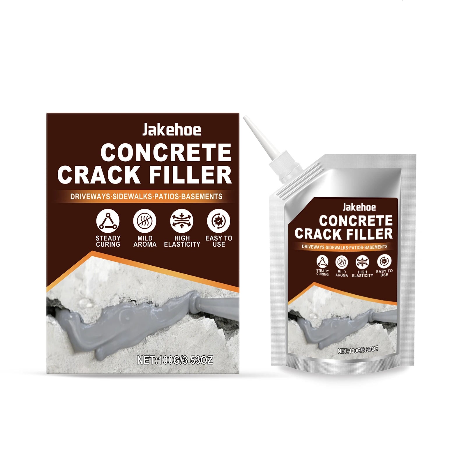 Self-Leveling Concrete Crack Sealant Quickly Repair Cracks and Fill Gaps Waterproof & Durable Easy-to-Use Concrete Crack Filler Qme 100G Boxed