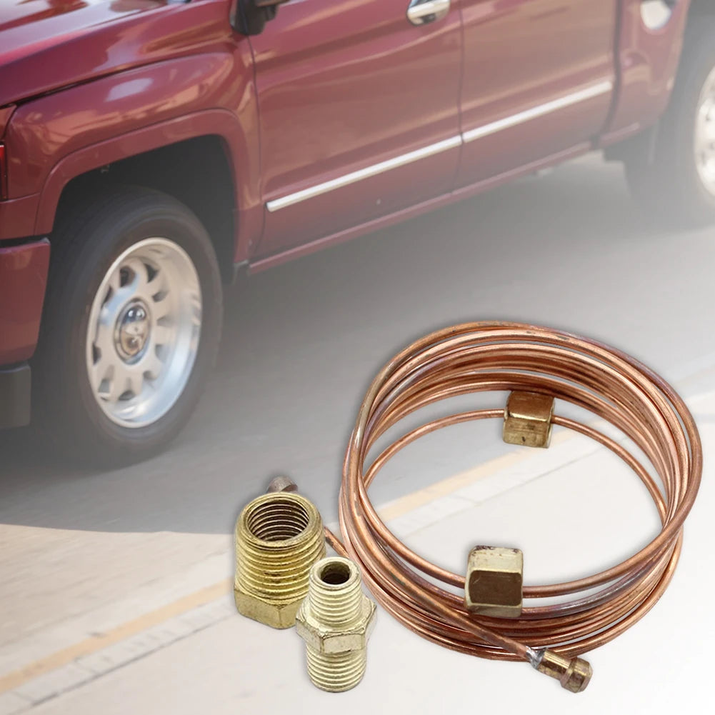 72 Inch Mechanical Oil Pressure Gauge Copper Tubing Installation Kit with Fittings Pressure Gauge Modification Accessories Qme