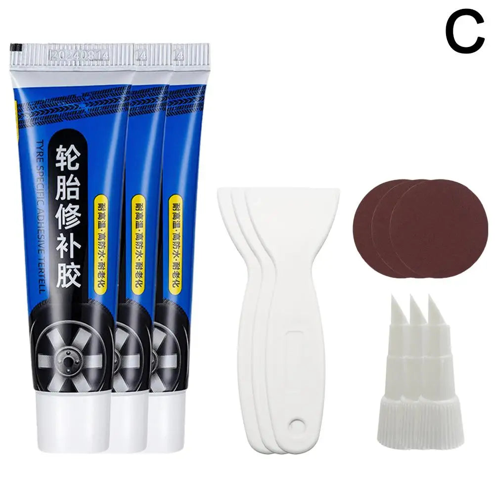 Car Tire Glue Filling Repair Strong Rubber Cement Motorcycle Bike Qme 3pcs