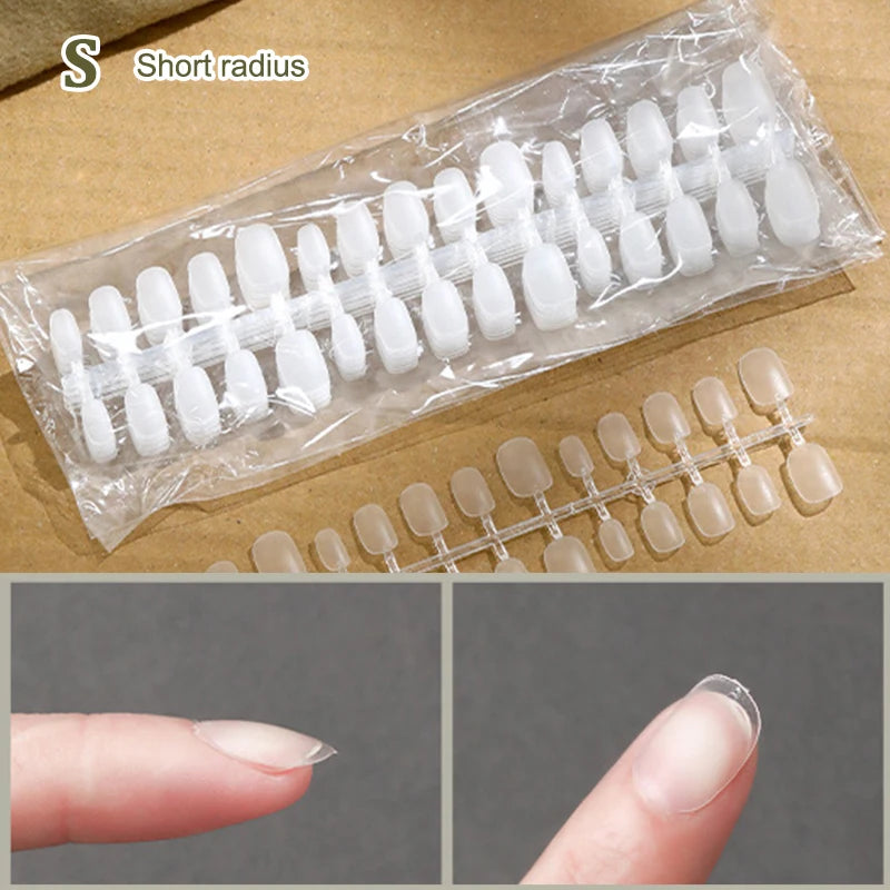 Bag Fake Nail Tips Matte Coverage Transparent False Nails Gel Qme A22