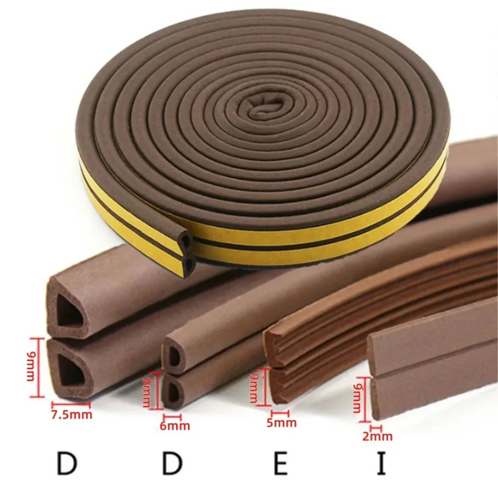 20-2m D-type Door Sealing Strip Acoustic Foam Windproo Warm Window Sealing Strip Door Bottom Gap Filling Sound Insulation Strip Qme