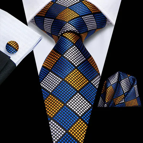 Professional Mens 3-Piece Suit Necktie Pocket Square Cufflinks Qme DPTH-LDSN3880