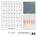 Flower Tulip Butterfly Pattern Hollow Out Nail Art Stickers Colorful Qme A4