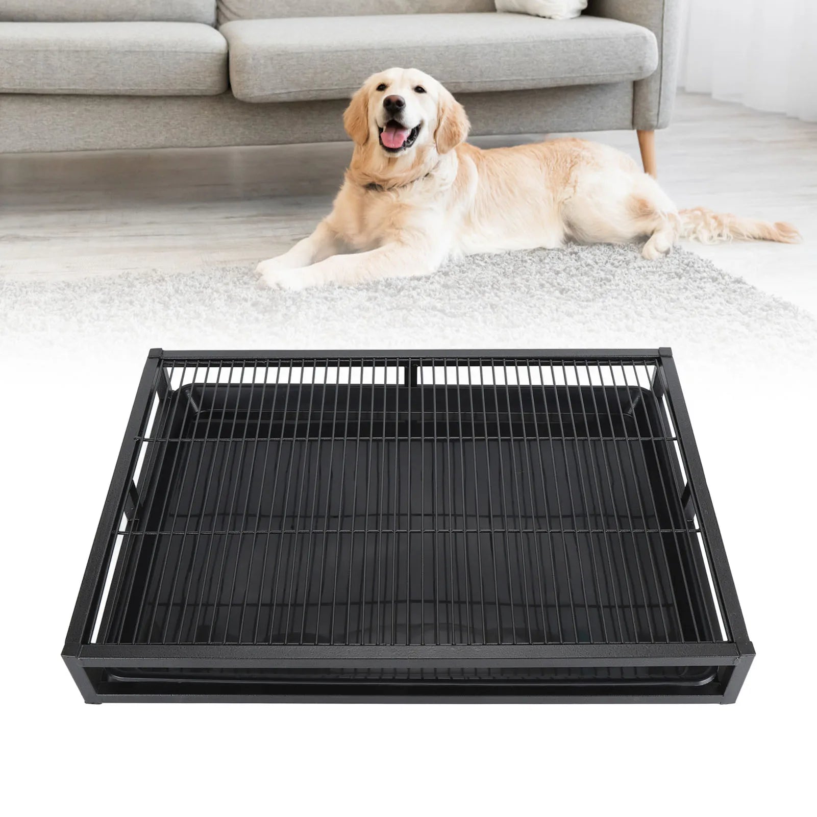 Large Dog Potty Toilet Tray Indoor Outdoor Reusable Pet Litter Box Easy Clean Pee Pad Holder for Big Dogs Puppy Qme