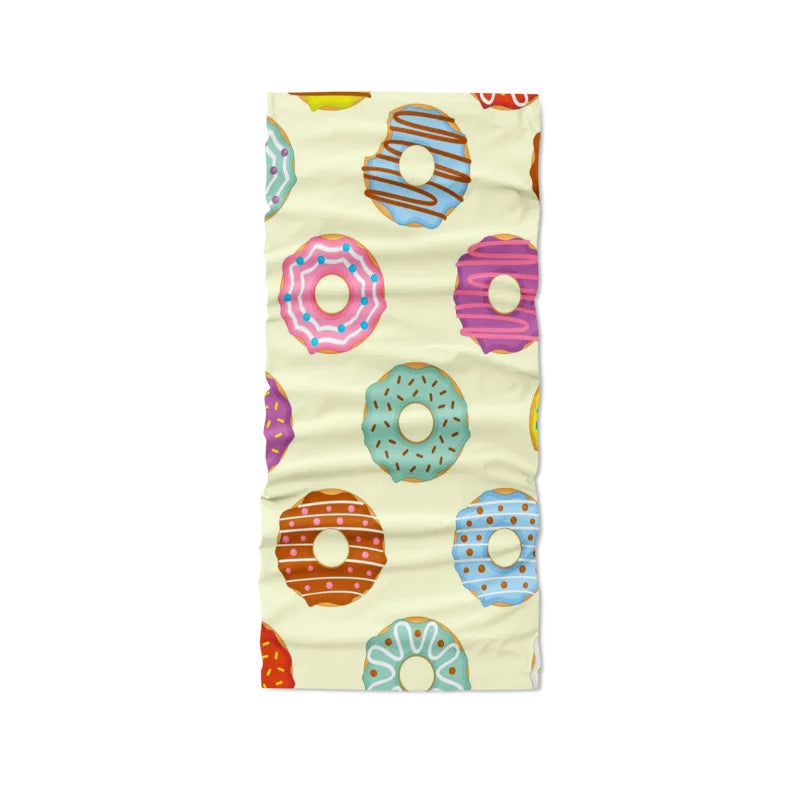 Food Donut Headscarf Fun Printing Women's Hijab Scarf Summer Neck Qme style4 One Size >8Y