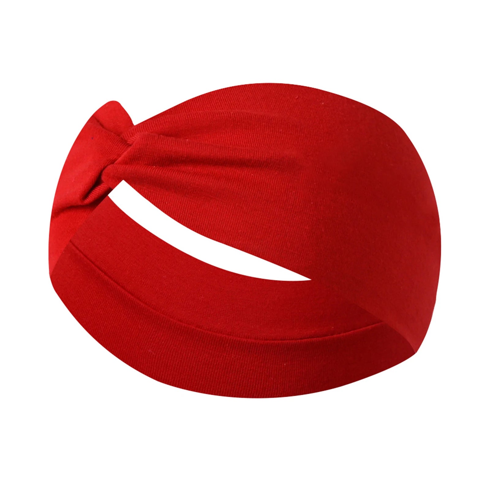Unisex High Elastic Running Fitness Headband for Sports Yoga Solid Sweatproof Elastic Cotton Headscarf Wash Face Shower Supplies Qme Red