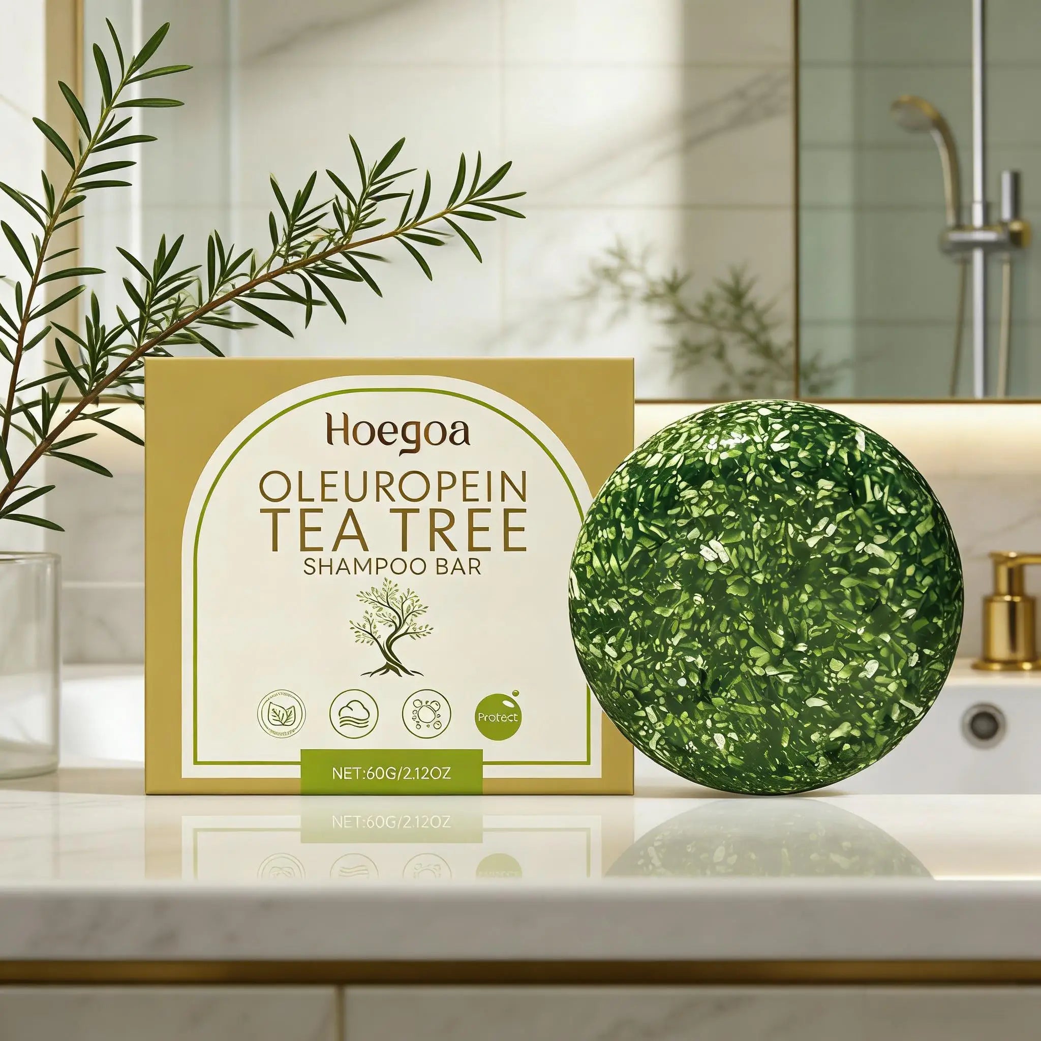Tea Tree Oil Shampoo for Dranduff Removal Deep Cleansing the Scalp Control Oil Nourishing Repair Damaged Hair Essential Oil 60g Qme