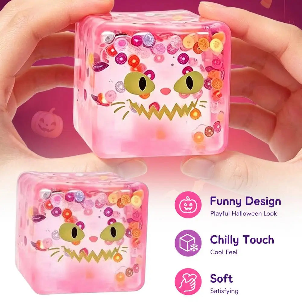 Halloween Ice Cube Squishy Toy Slow Rising Maltose Sensory Fidget Qme