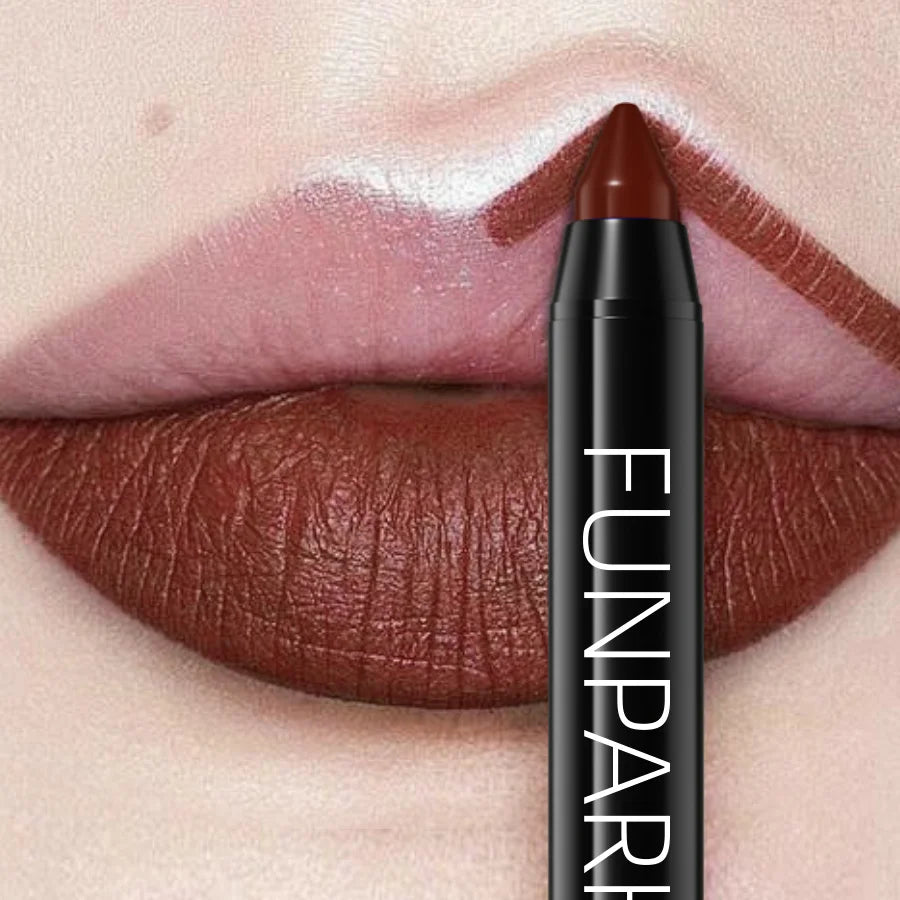 16 Nude Brown Lipliner Pen Waterproof Lipstick Sexy Red Matte Contour Qme 16