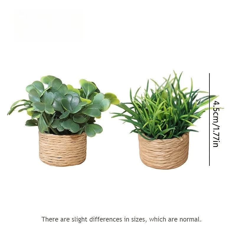 Artificial Potted Plants, Cute Mini Plants Potted Landscape Suitable for Indoor Outdoor Home Kitchen Desk Office Qme