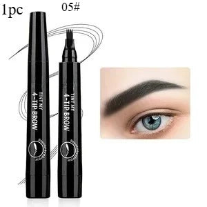 Four-pronged eyebrow pencil, four-end, long-lasting, non-smudged, water-resistant, anti-smudged eyebrow pencil Qme 05-1pc